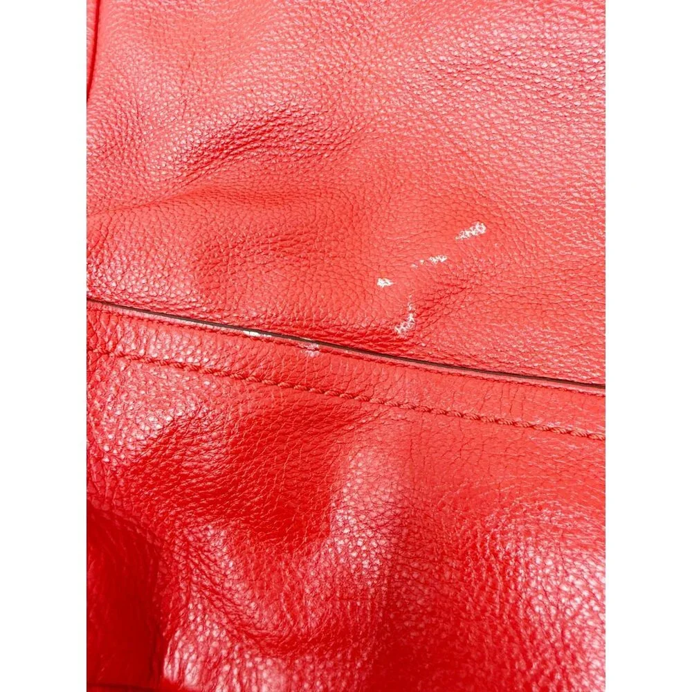 Coach Park Pebble Leather Hobo Shoulder Bag Purse Zip Top F23293 Red Large‎